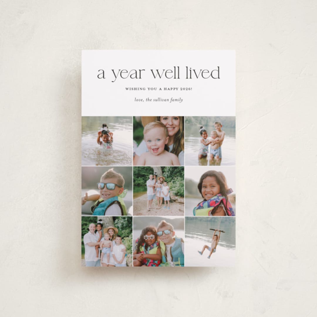 "Annual Review" - Holiday Cards in Midnight by Shari Margolin - Front