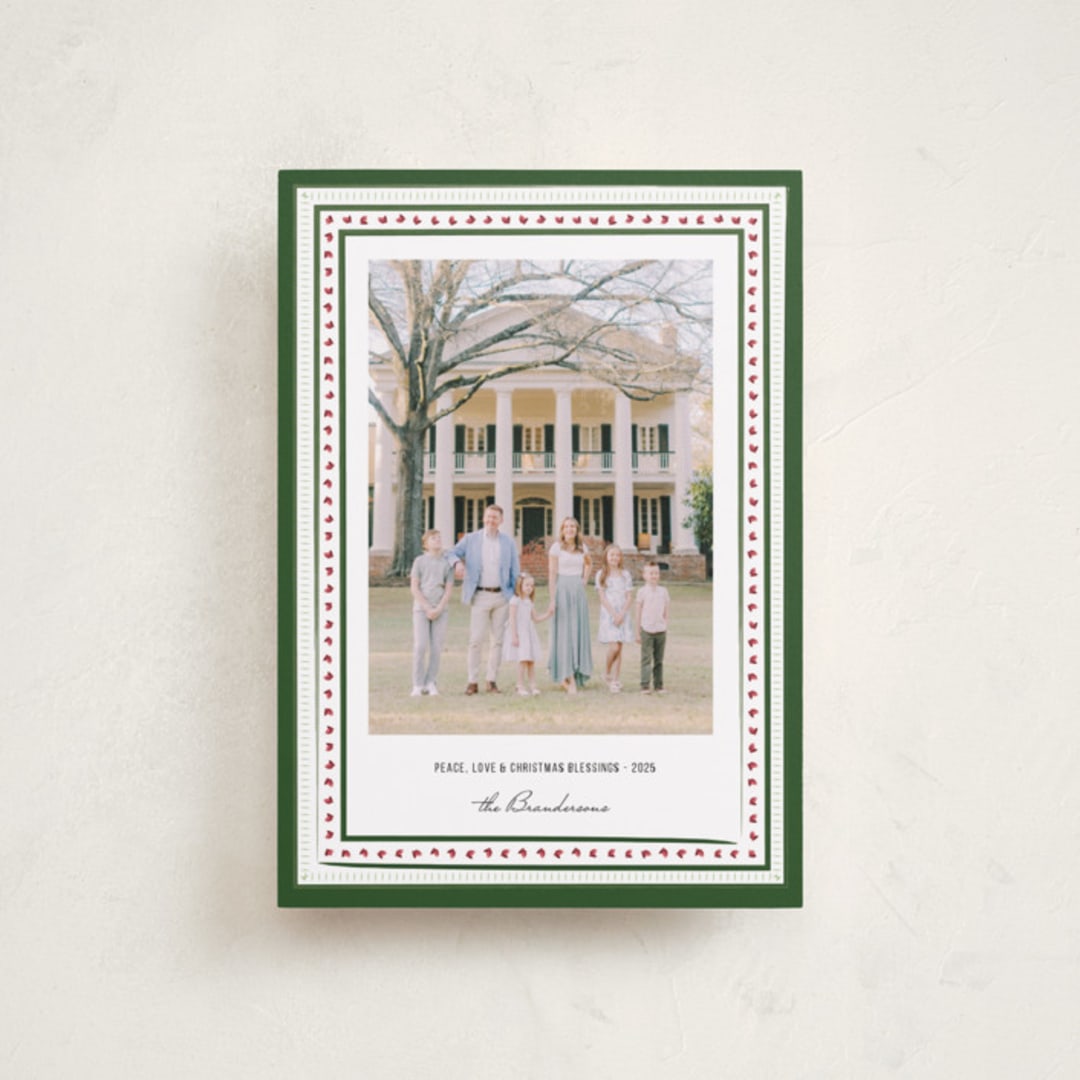 "Drawn Together in Blessings" - Holiday Cards in Wreath by Jacquie Foster - Front