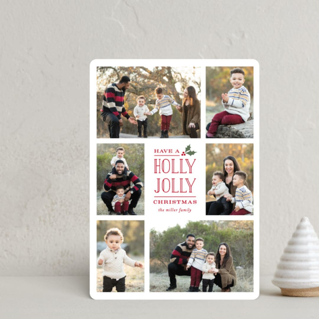 "Holly Jolly Holla" - Holiday Cards in Holly by Michelle Poe - Front
