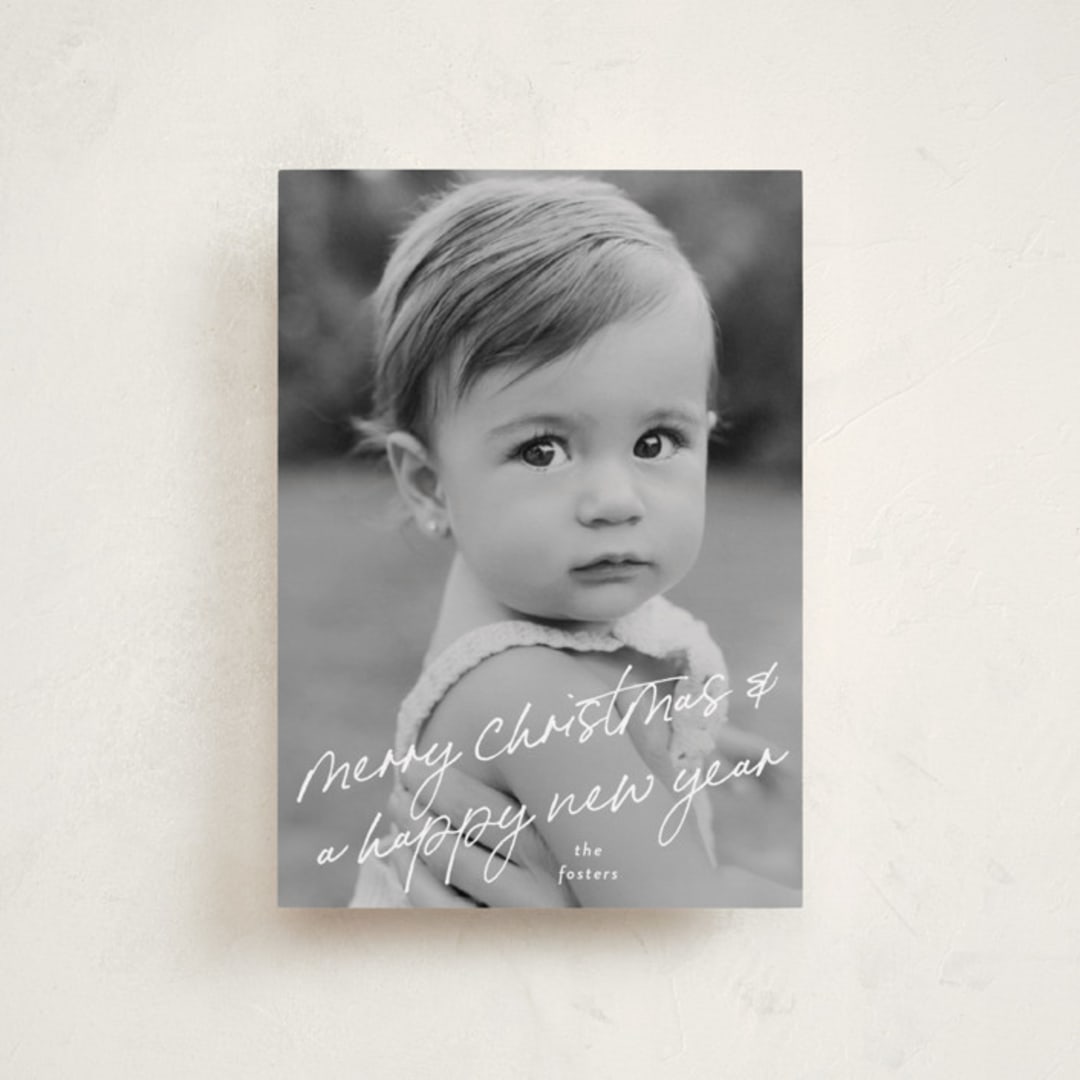 "Scrawled" - Holiday Cards in Icicle by Julia Hall - Front