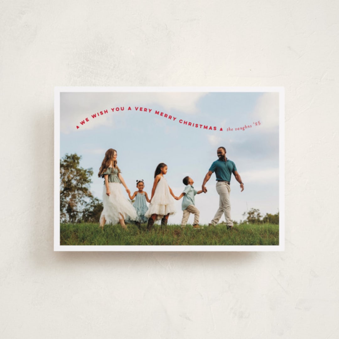 "Simple Twist" - Holiday Cards in Poinsettia by Erica Krystek - Front