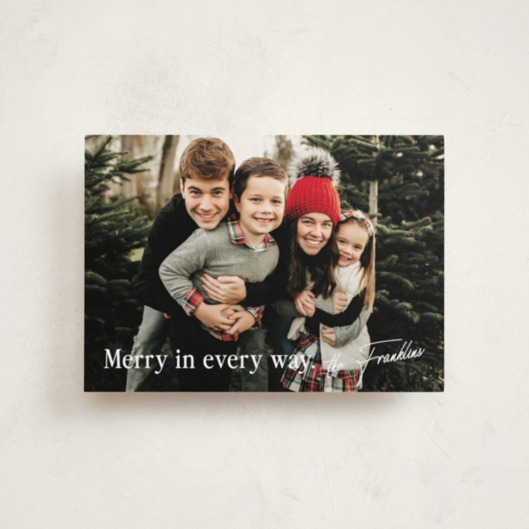 "Merry In Every Way" - Holiday Cards in Snow by Paper Raven Co. - Front