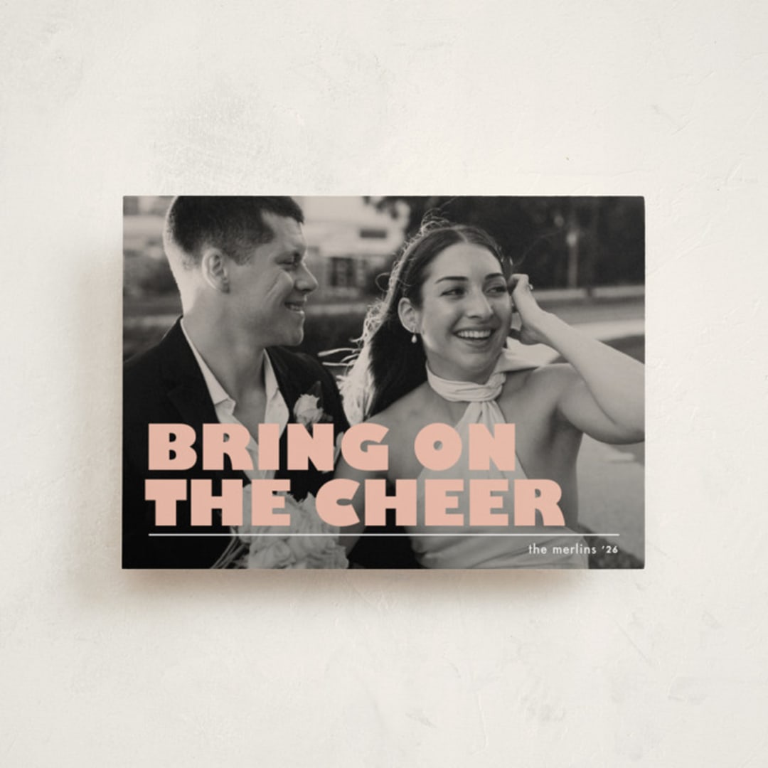 "Bring on the cheer" - Holiday Cards in Creamsicle by Snow and Ivy - Front