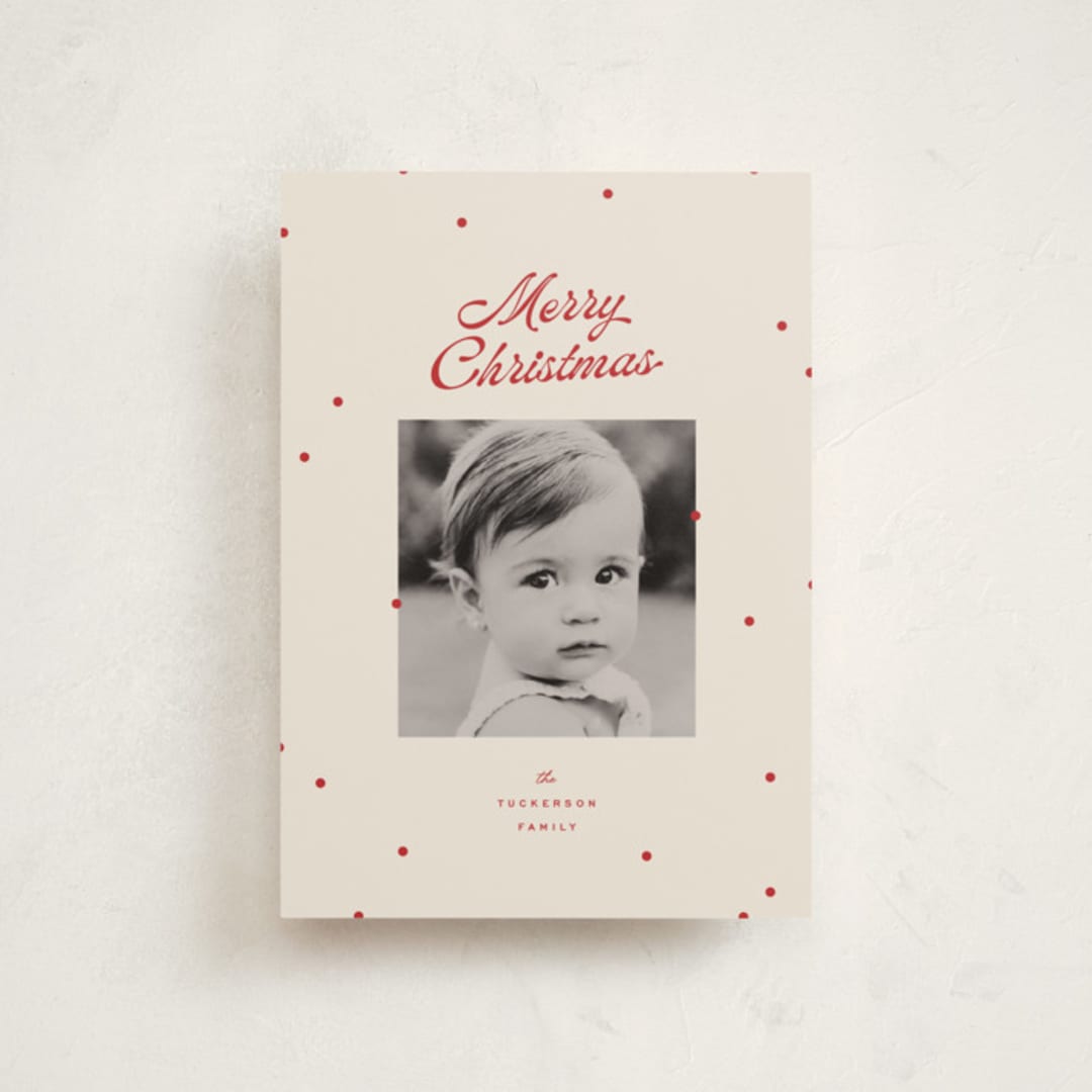 "dainty dots" - Holiday Cards in Cherry by Ellen Schlegelmilch - Front