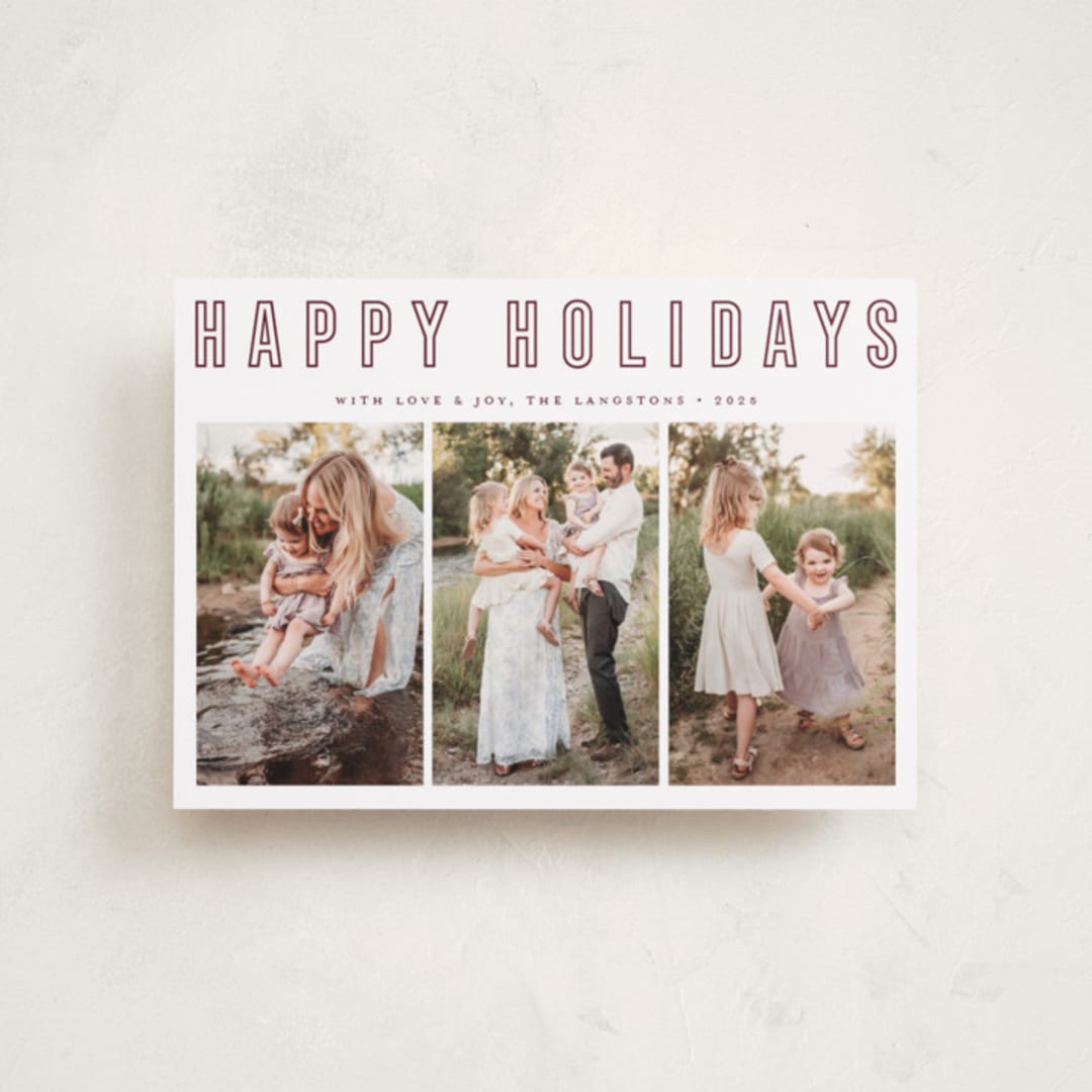 "Triple Happiness" - Holiday Cards in Snow by Juliana Zimmermann - Front