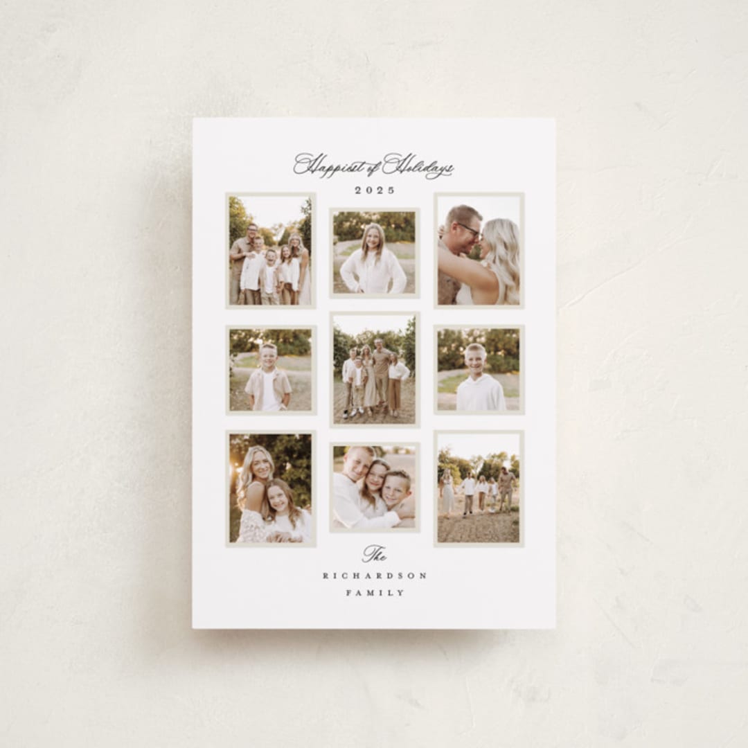 "Delicate" - Holiday Cards in Linen by Jennifer Postorino - Front