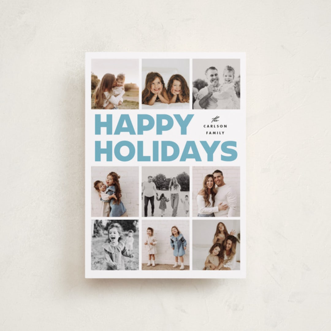 "Memory Squares" - Holiday Cards in Frost by Maria Alou - Front