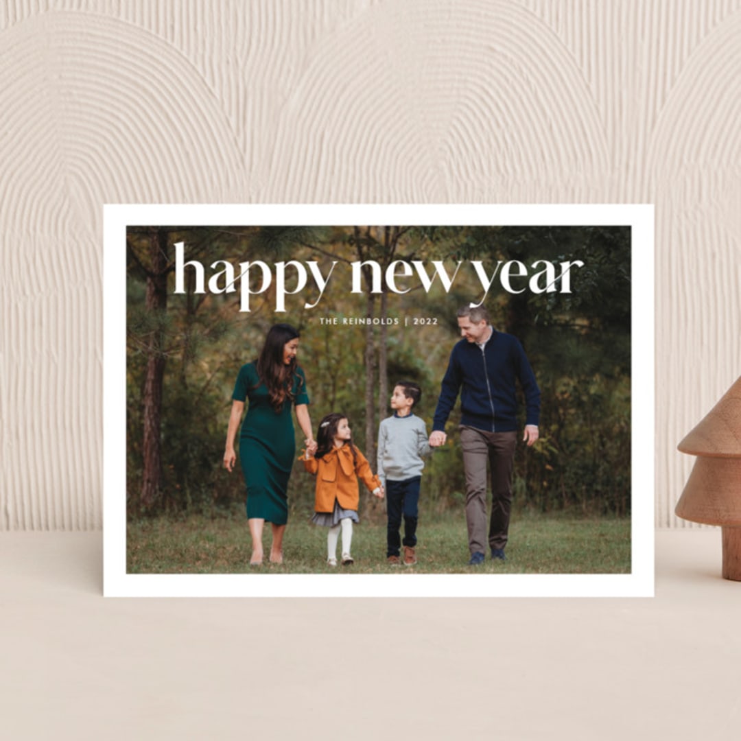"Striking Type" - Holiday Cards in Snowflake by Sandra Picco Design - Front