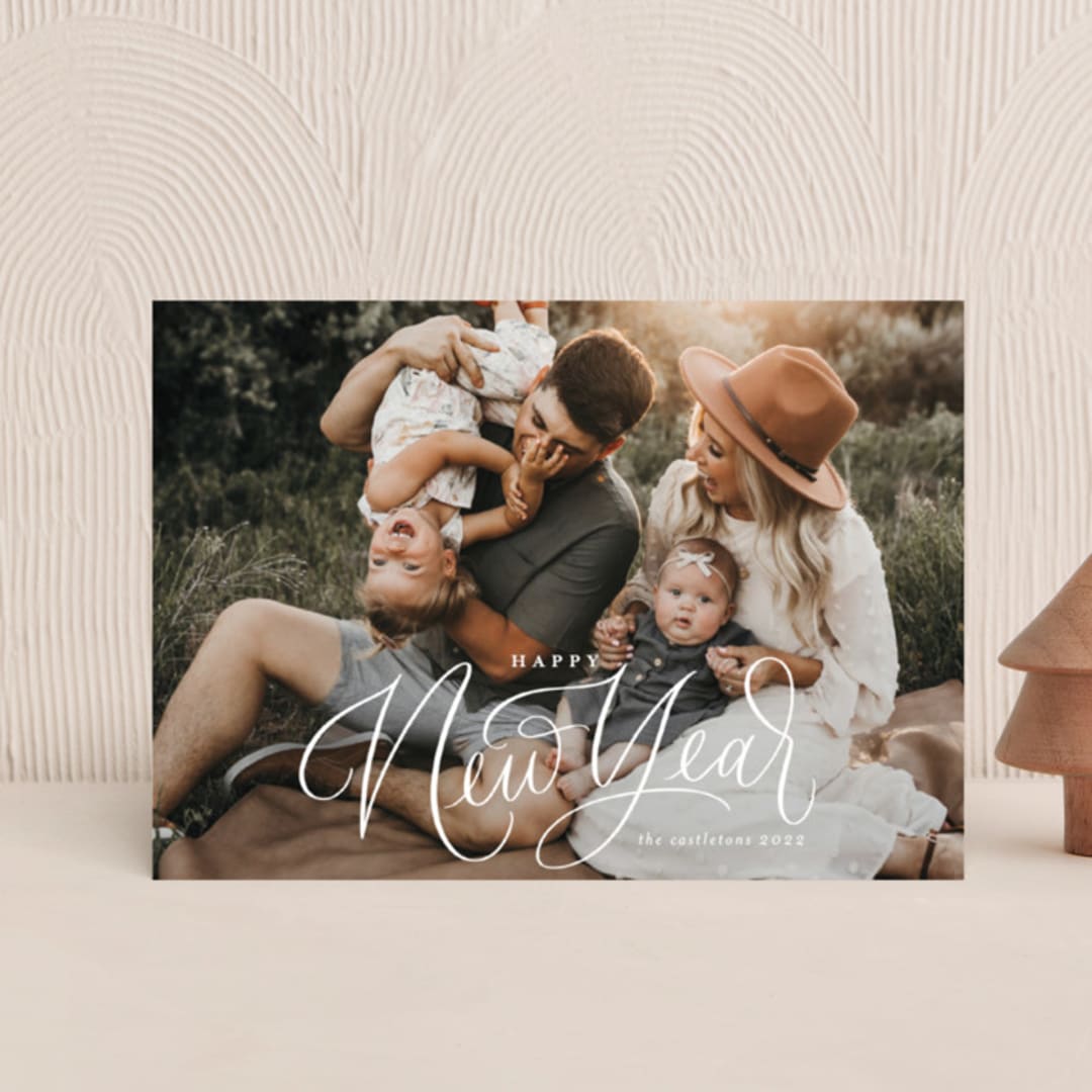 "Christmas script" - Holiday Cards in Frost by Erin German - Front