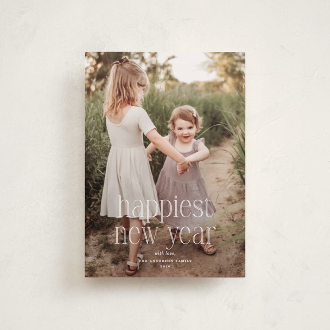 "Festive Type" - Holiday Cards in Snow by Kerry Doyle - Front