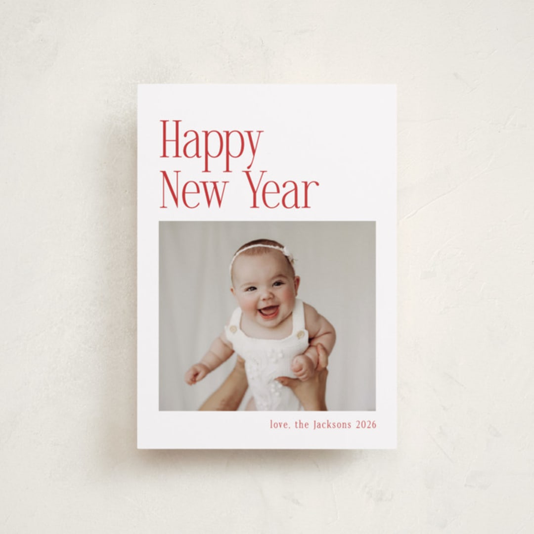 "Modern Serif" - Holiday Cards in Santa Suit by Nicole Walsh - Front