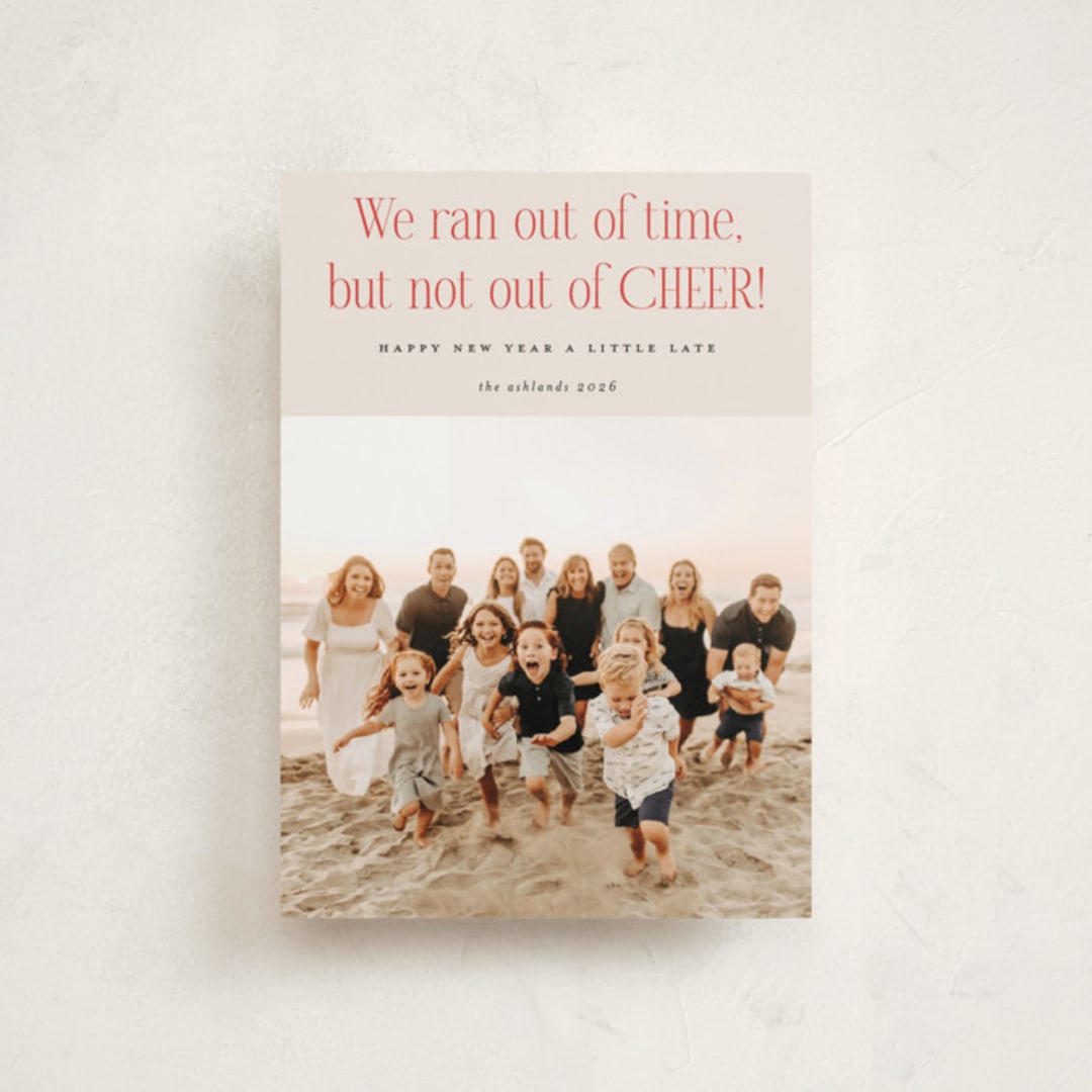 "Short on Time" - Holiday Cards in Eggnog by Erica Krystek - Front