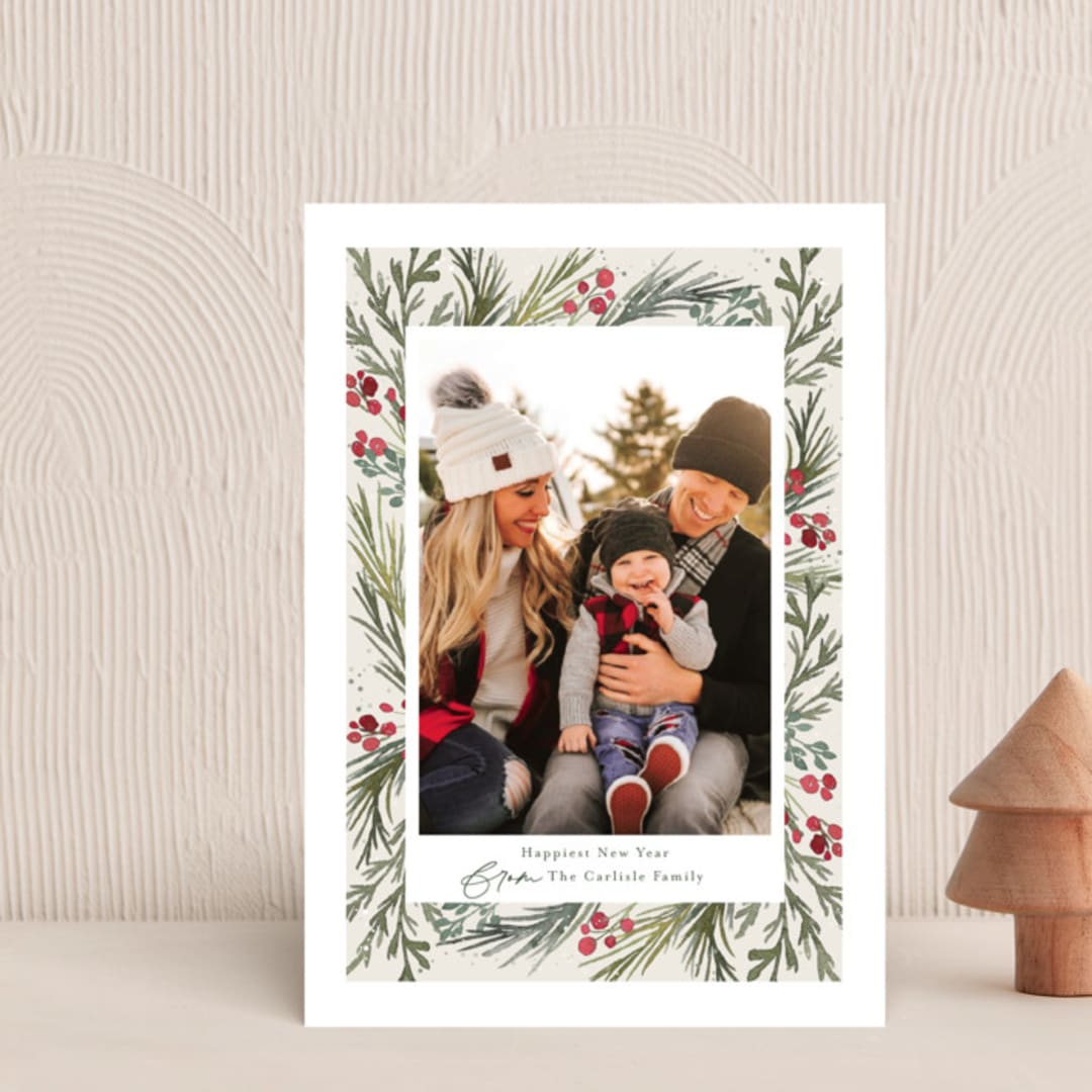 "Wintry Frame" - Holiday Cards in Marshmallow by Jessica Williams - Front