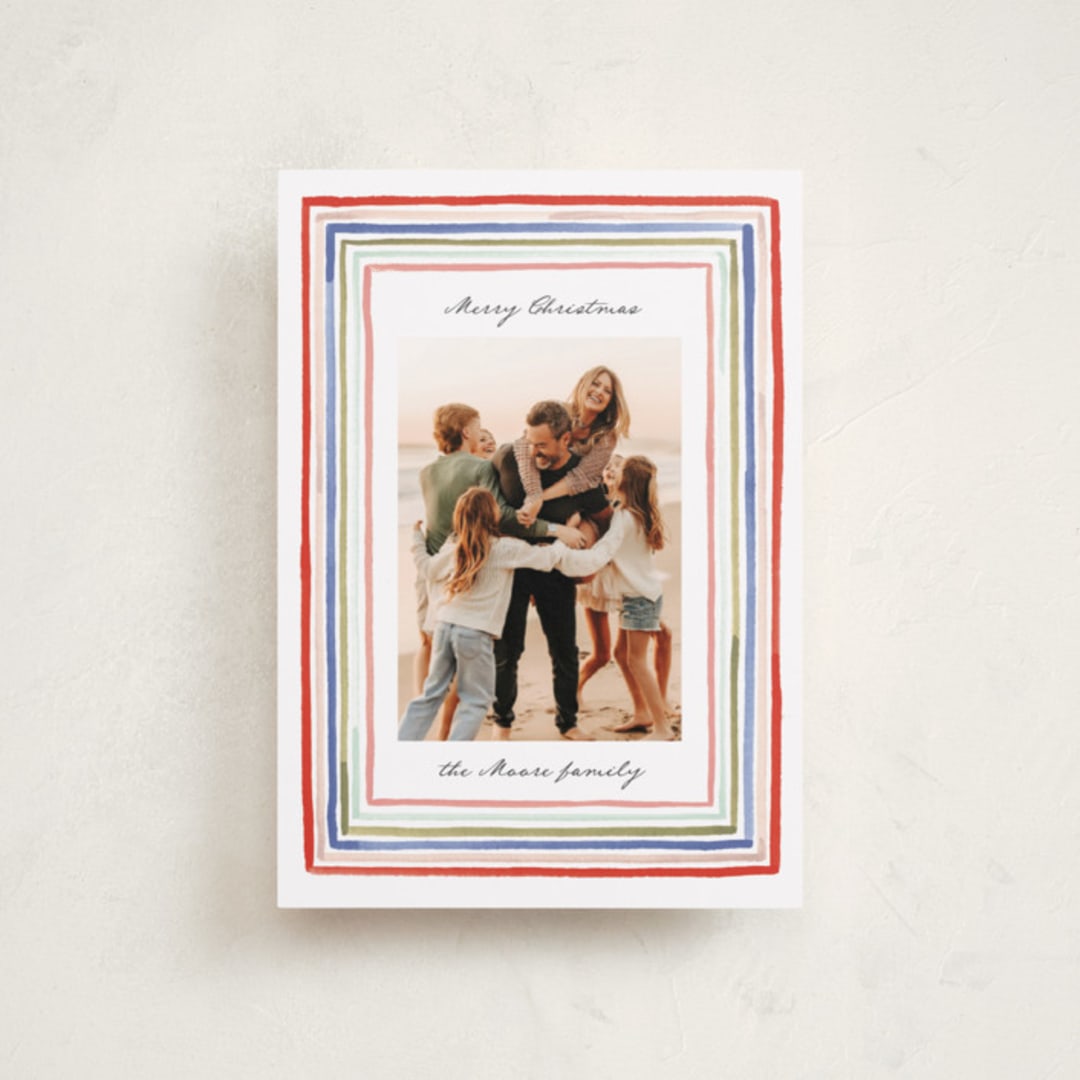 "Painted Frame Lines" - Holiday Cards in Gumdrop by Alethea and Ruth - Front