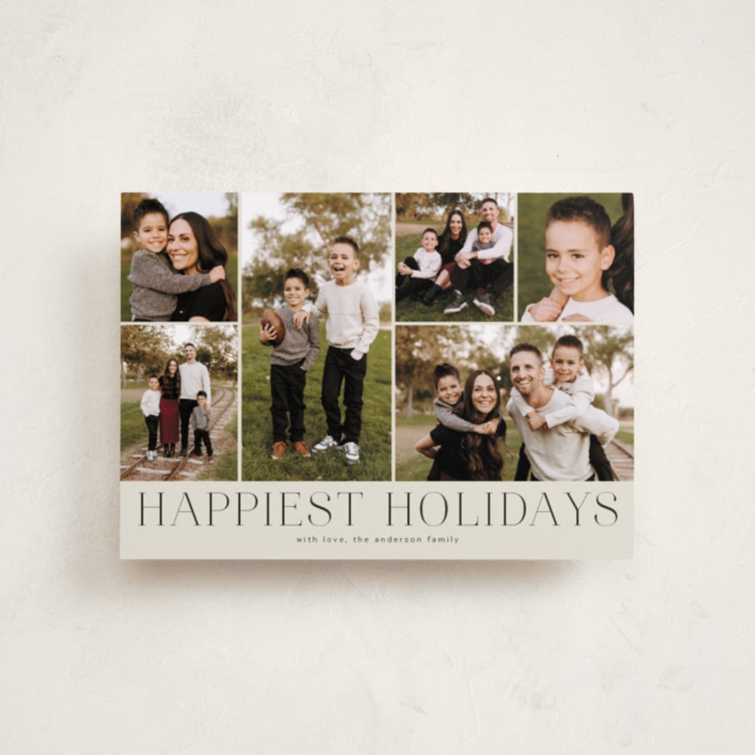 "Holiday Photo Grid" - Holiday Cards in Coal by Kimberly Morgan - Front