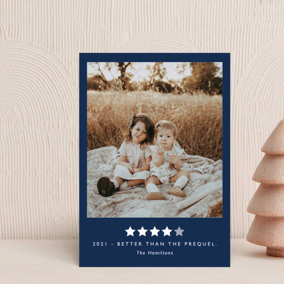 "Rating 2020" - Holiday Cards in Midnight by Hudson meet Rose - Front