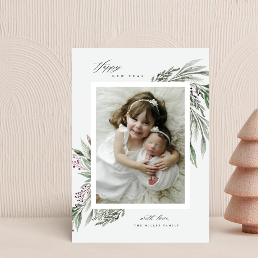 "Classic Greenery" - Holiday Cards in Forest by Nicoletta Savod - Front