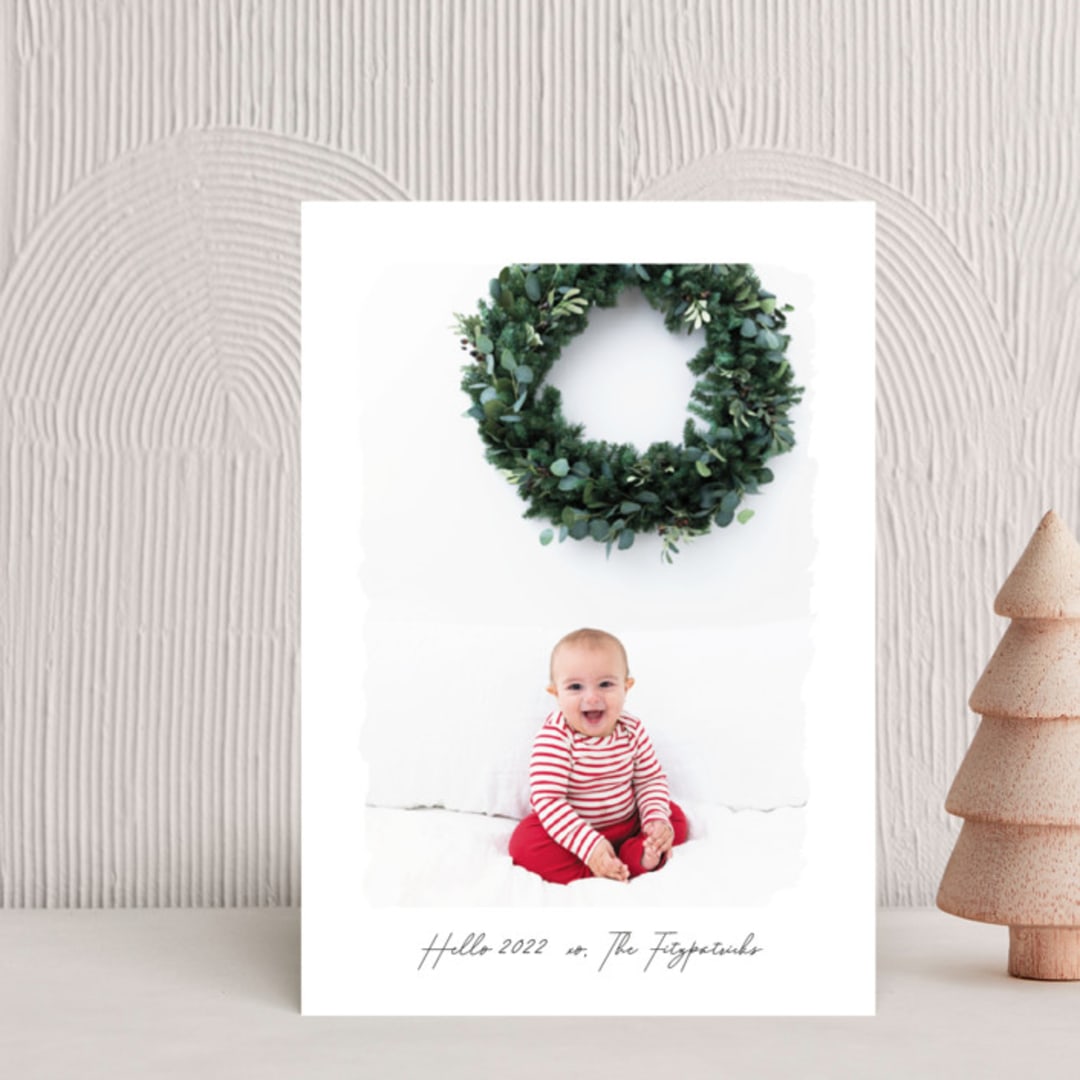 "Great Tidings of Joy" - Holiday Cards in Pitch by That Girl Press - Front