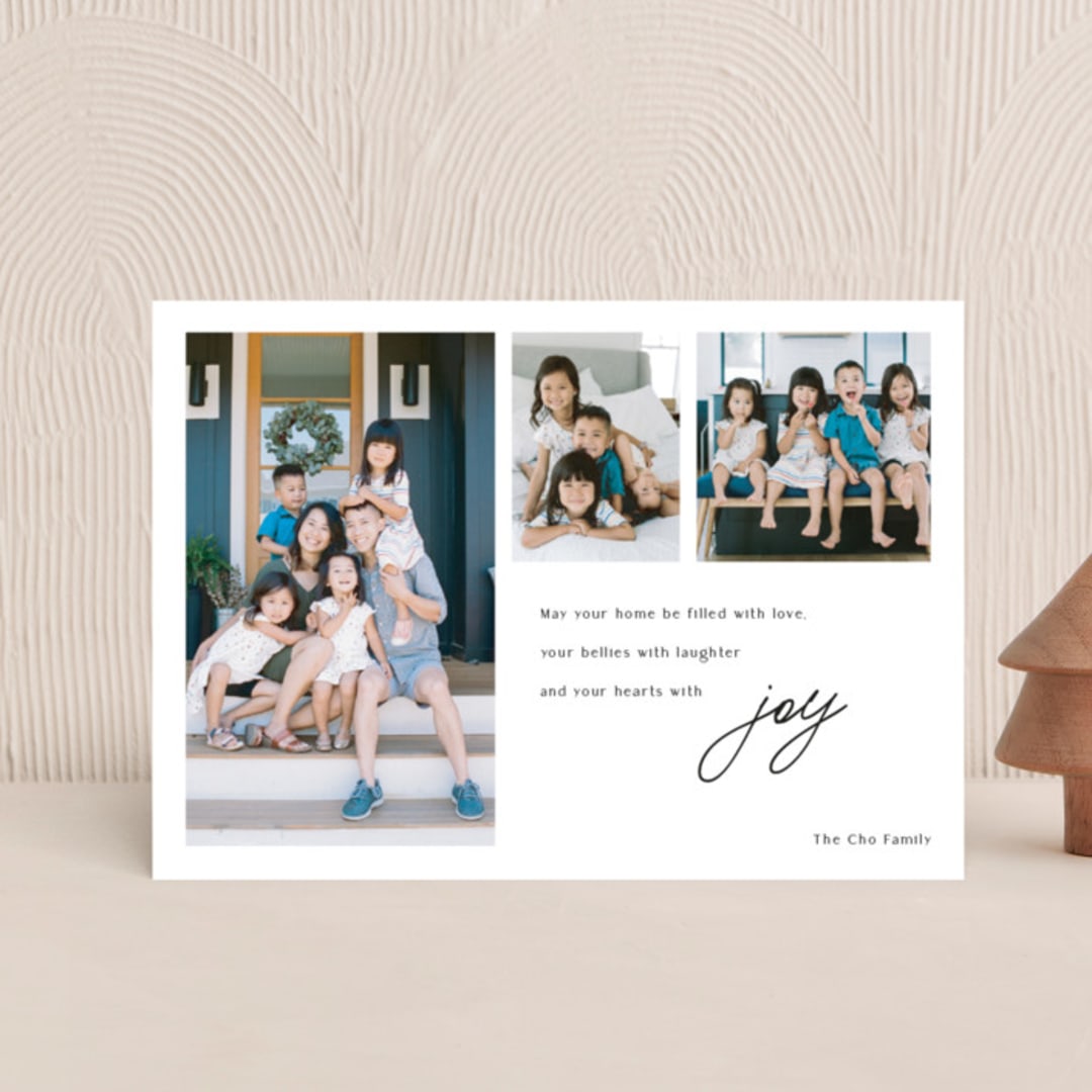 "Filled with joy" - Holiday Cards in Coal by Kelly Williams - Front