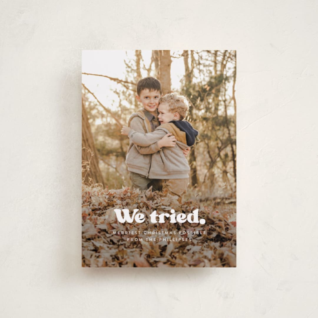"We tried." - Holiday Cards in Snowy Night by Itsy Belle Studio - Front
