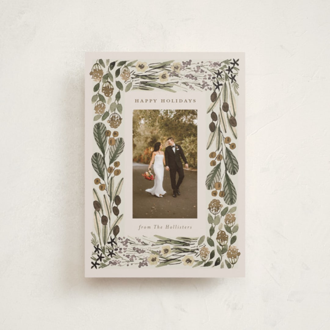 "Abundance" - Holiday Cards in Sage by Meagan Christensen - Front