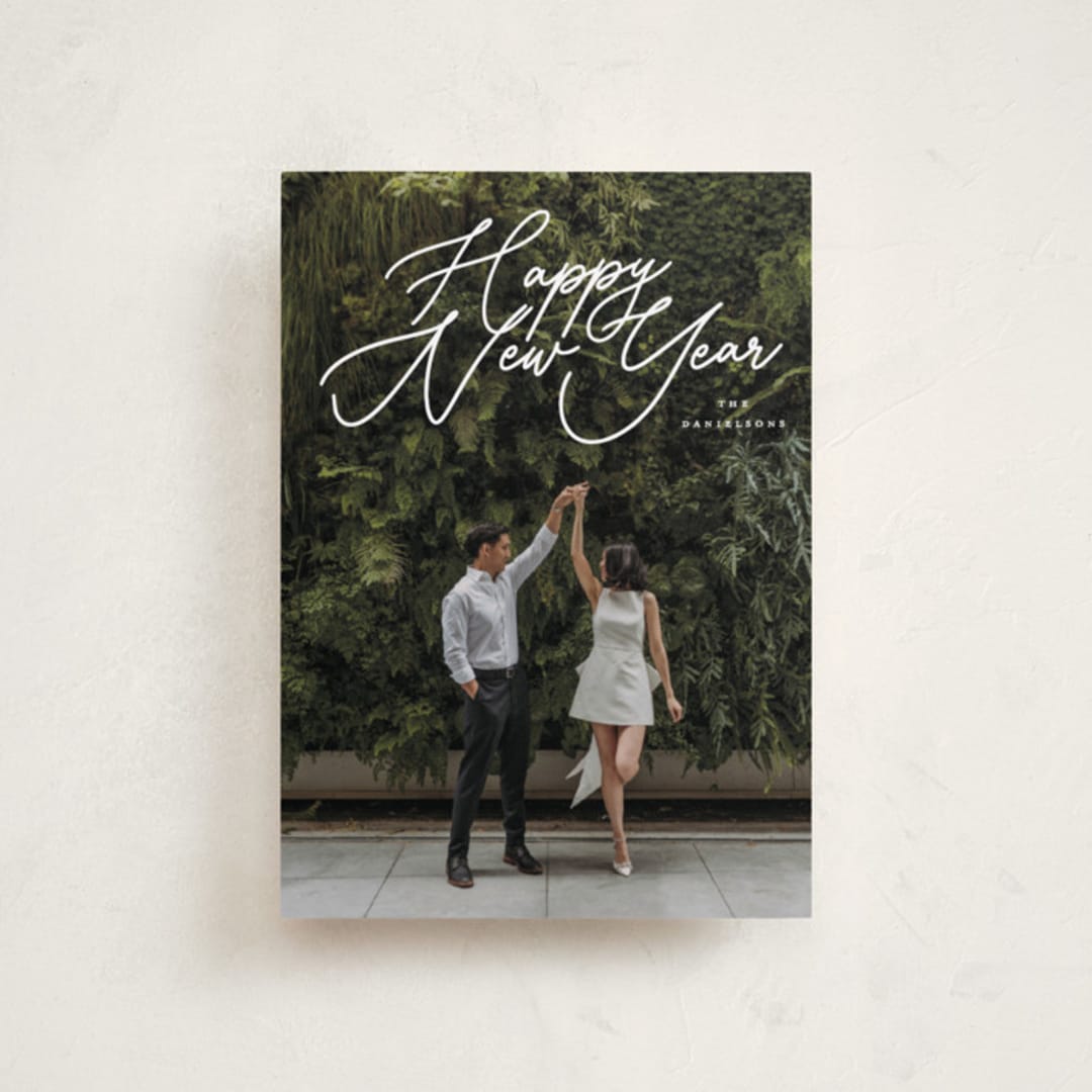 "Merry Monoline" - Holiday Cards in Snowfall by Melanie Kosuge - Front