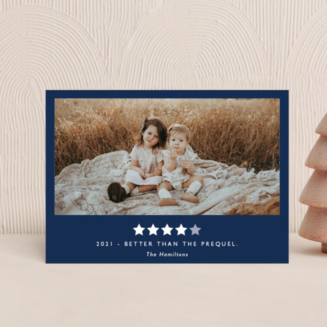"Rating 2020" - Holiday Cards in Midnight by Hudson meet Rose - Front