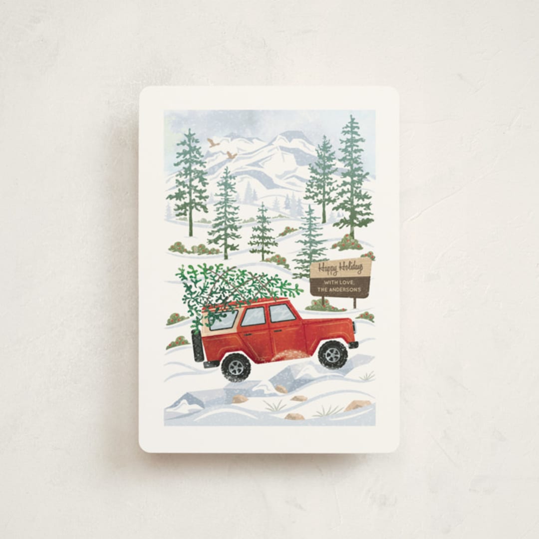 "Rocky Road Christmas" - Holiday Cards in Cardinal by Paper Sun Studio - Front