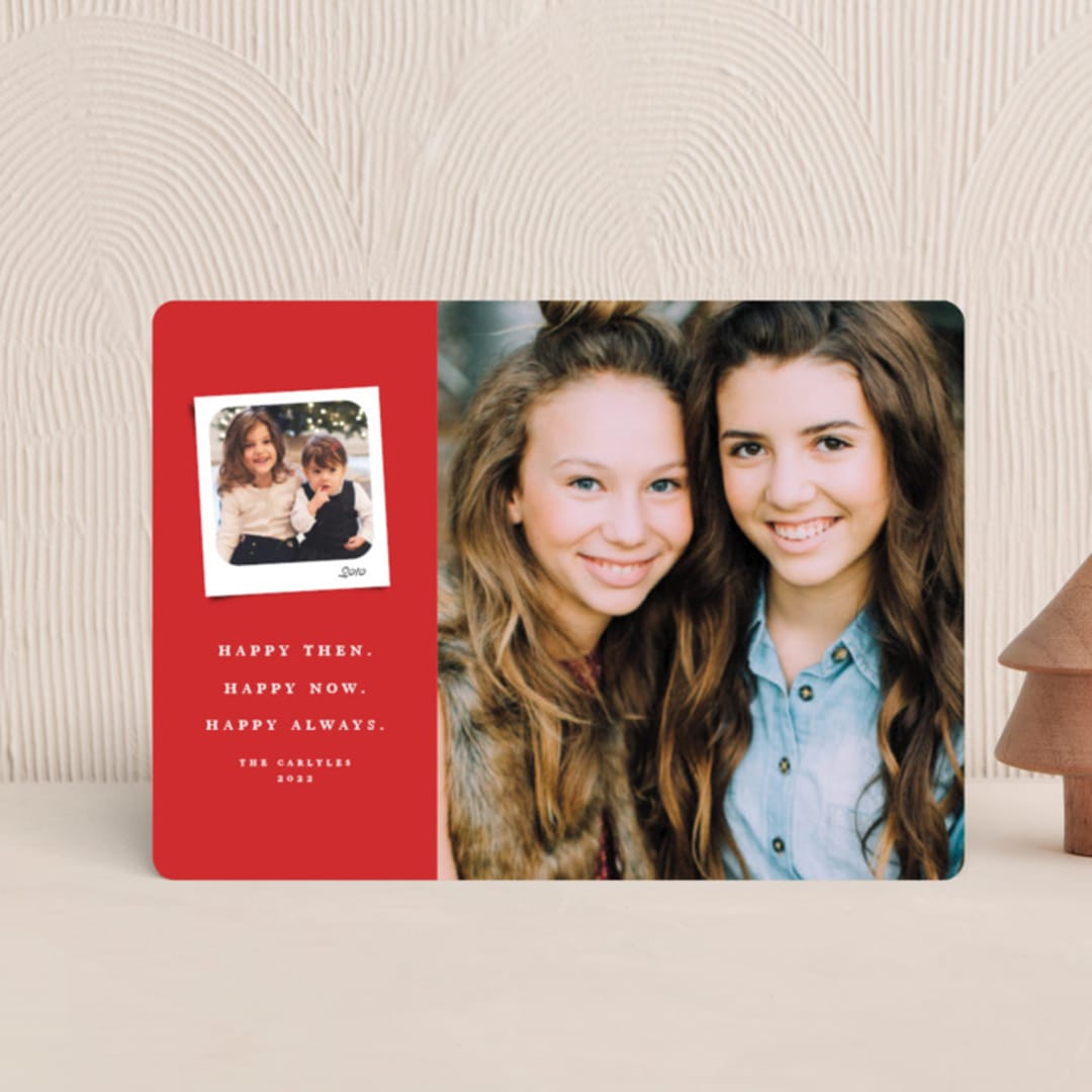 "Merry then and now" - Holiday Cards in Scarlett by Lea Delaveris - Front