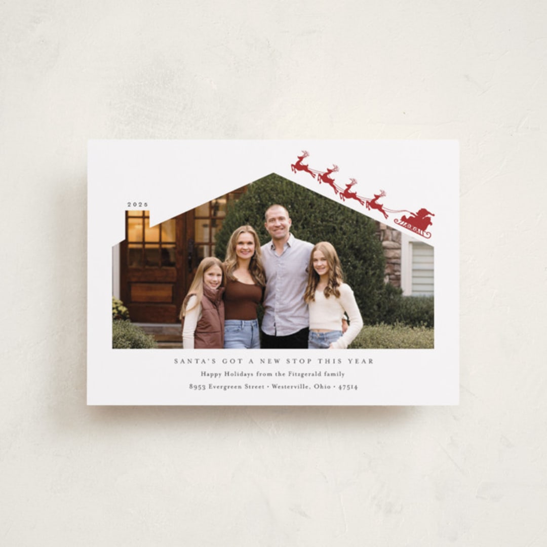 "New Stop" - Holiday Cards in Rudolph by Heather Schertzer - Front