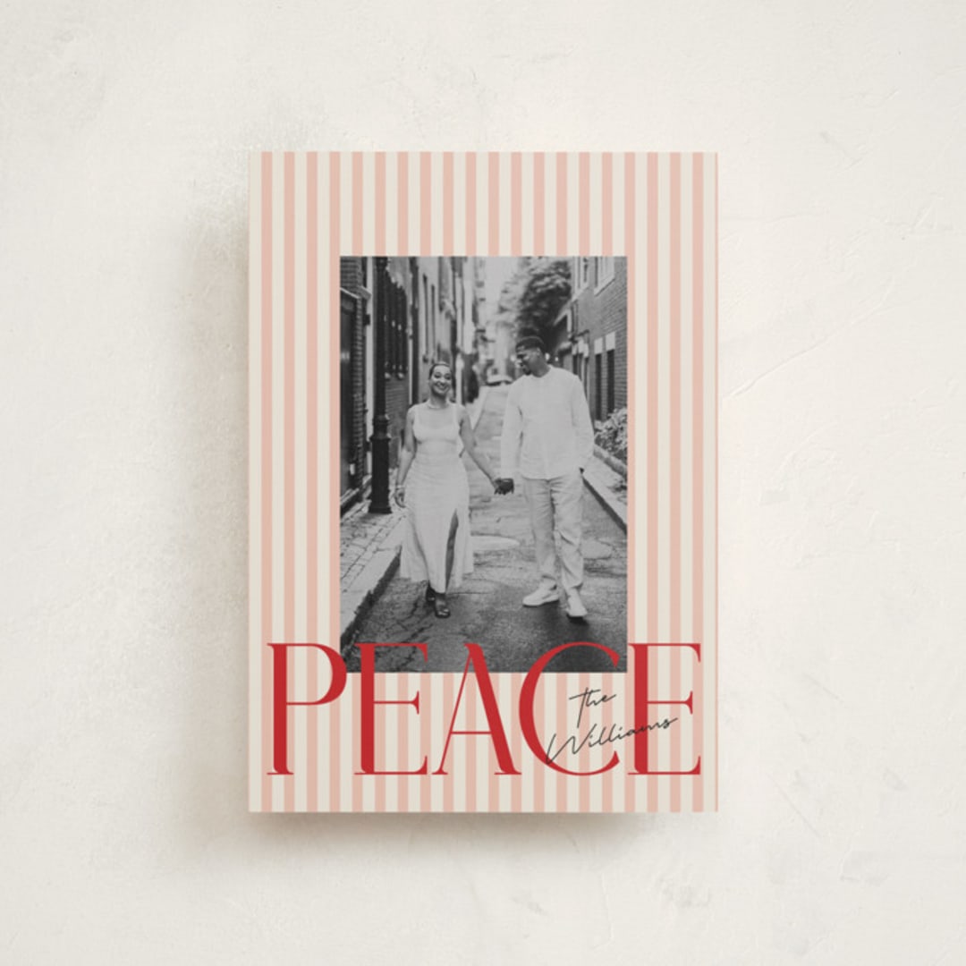"pace" - Holiday Cards in Blush by Vera Lim - Front