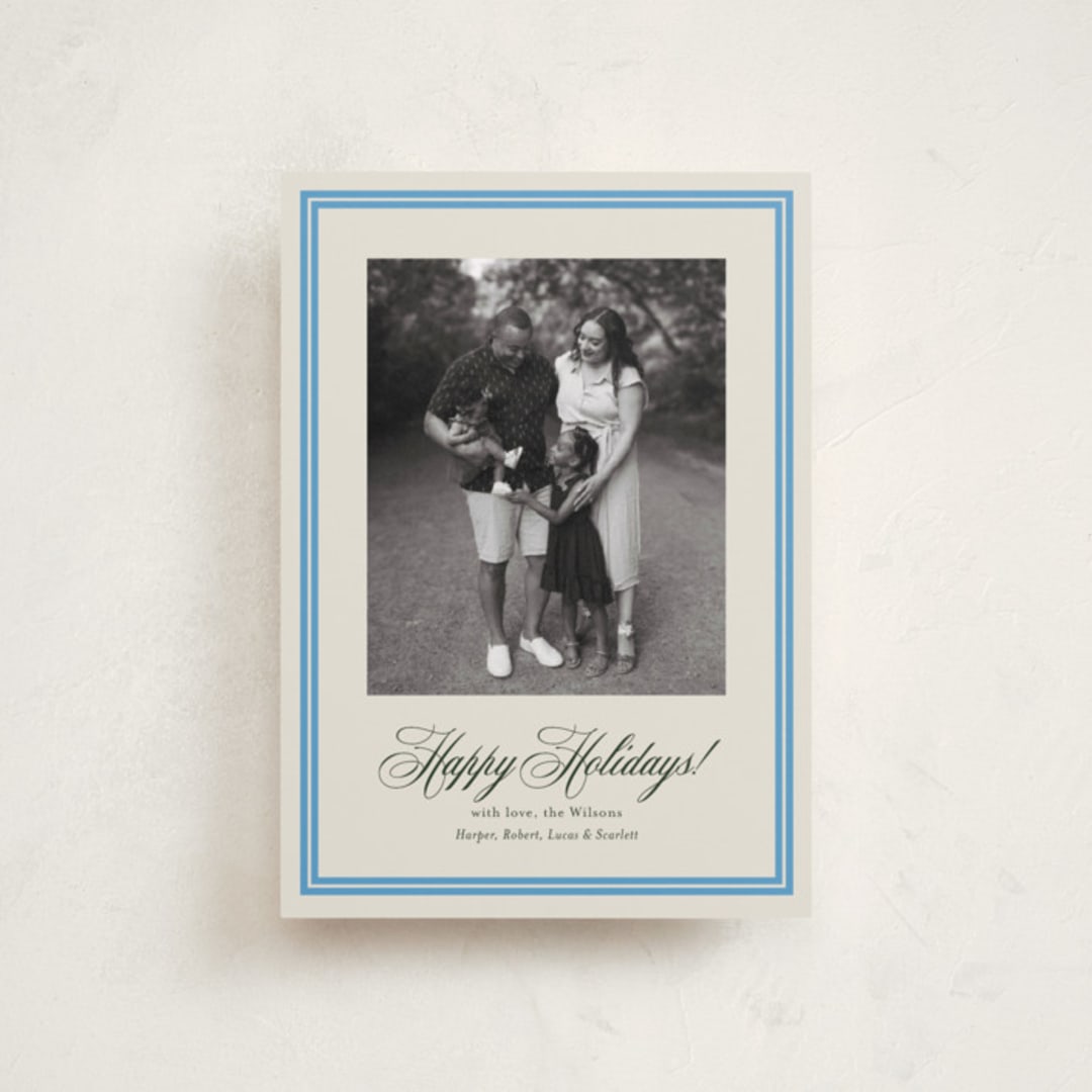 "Bari" - Holiday Cards in Pond by Megan Davis - Front