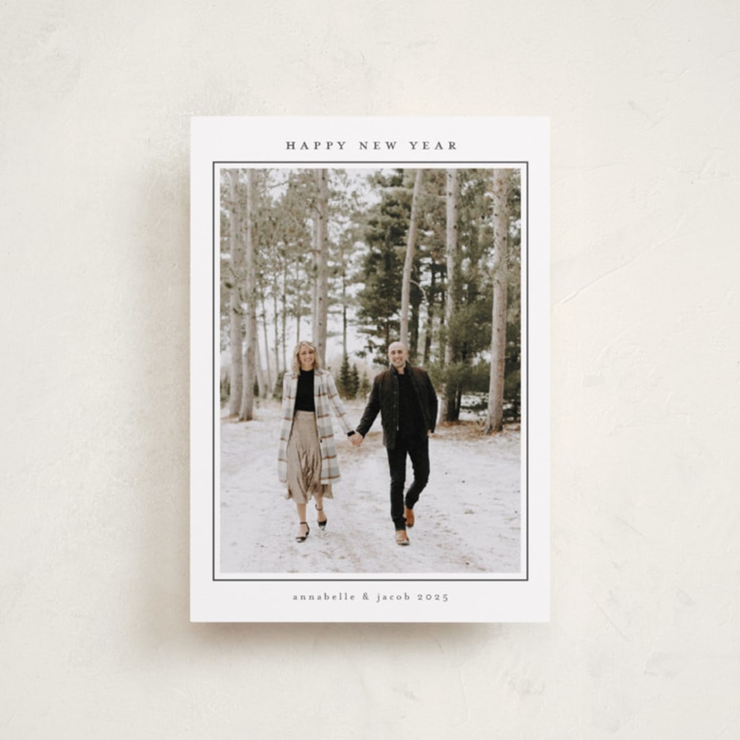 "Minimalist Frame" - Holiday Cards in Snow by Nicole Walsh - Front