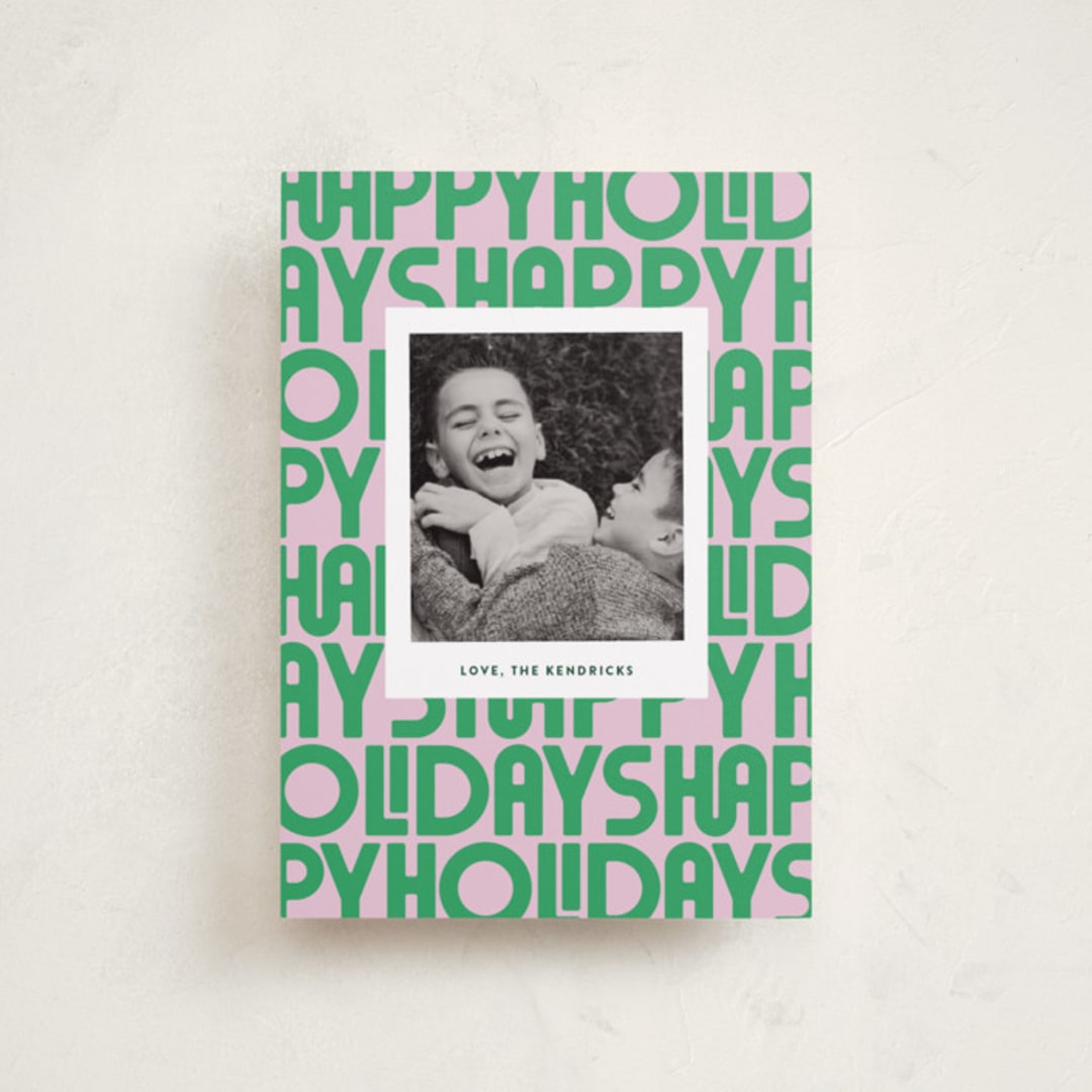 "Letters" - Holiday Cards in Candy by Up Up Creative - Front