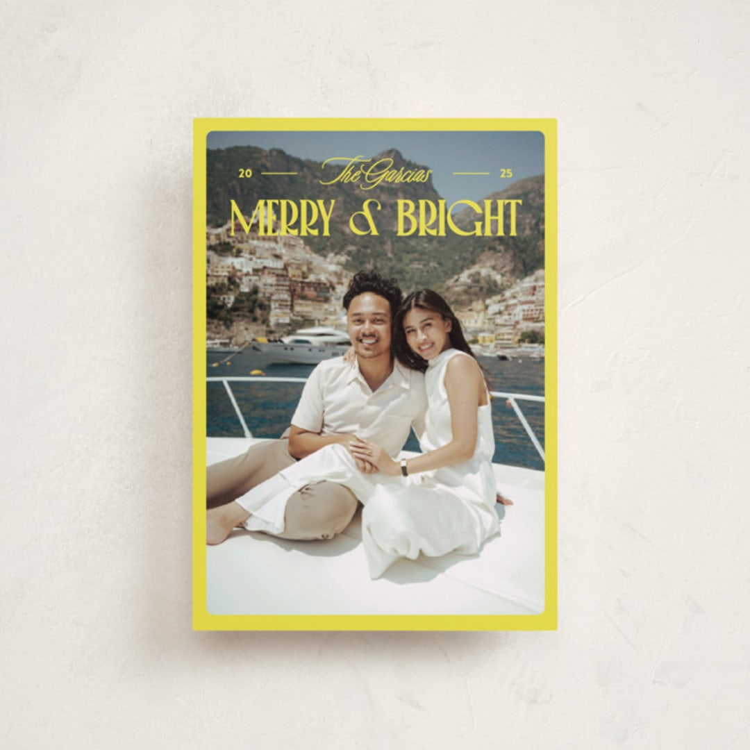 "Bright and Cheery" - Holiday Cards in Lemon by Jenna Holcomb - Front