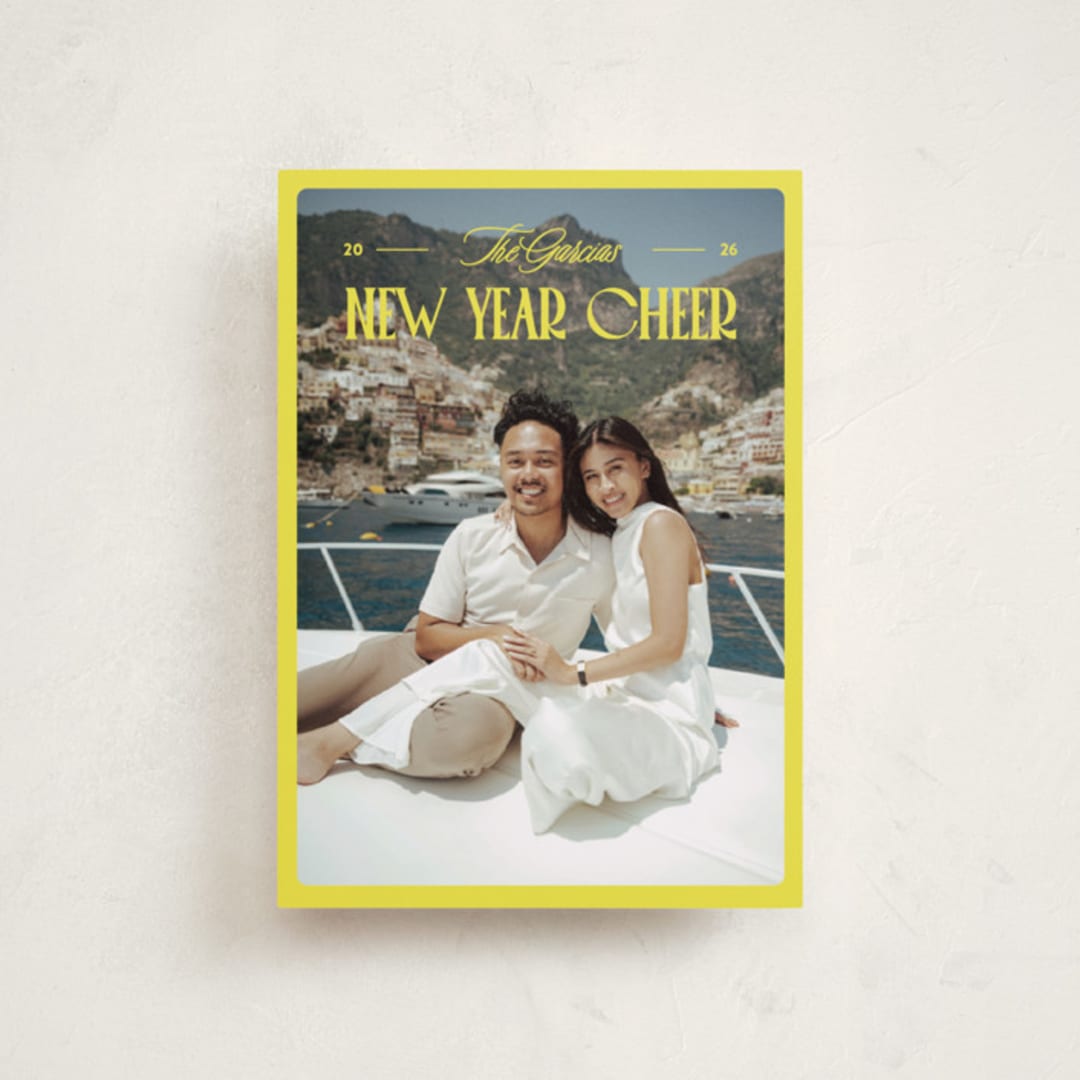 "Bright and Cheery" - Holiday Cards in Lemon by Jenna Holcomb - Front