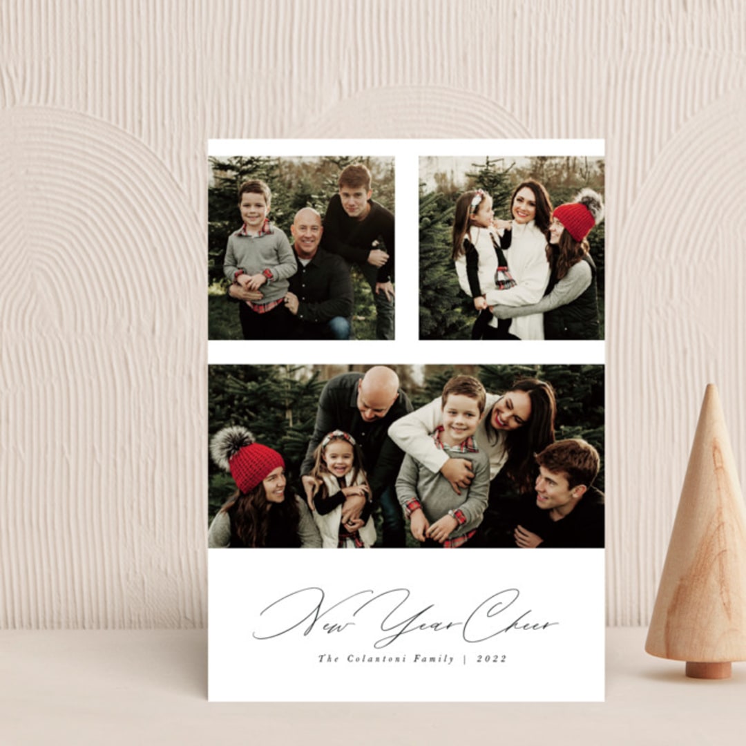 "Bande" - Holiday Cards in Charcoal by Up Up Creative - Front
