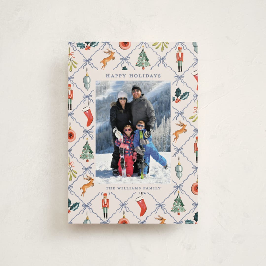 "Festive icons" - Holiday Cards in Blue Spruce by Sarah Knight - Front