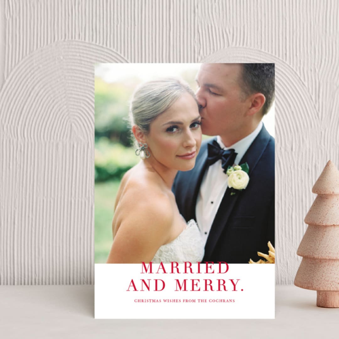 "Married and Merry" - Holiday Cards in Candy by Vanessa Doyle - Front