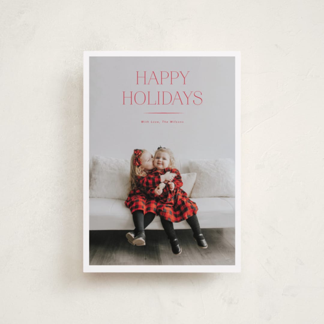 "Red Letter Christmas" - Holiday Cards in Peppermint by Stephanie Hawkes - Front