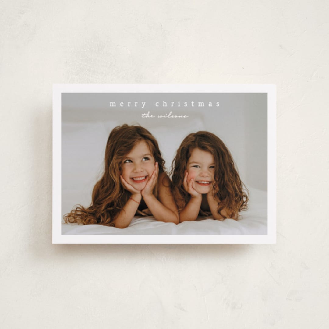 "Simplest border" - Holiday Cards in Snow by Stacey Meacham - Front