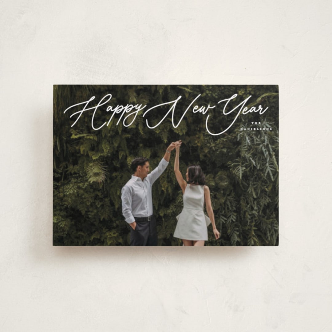 "Merry Monoline" - Holiday Cards in Snowfall by Melanie Kosuge - Front