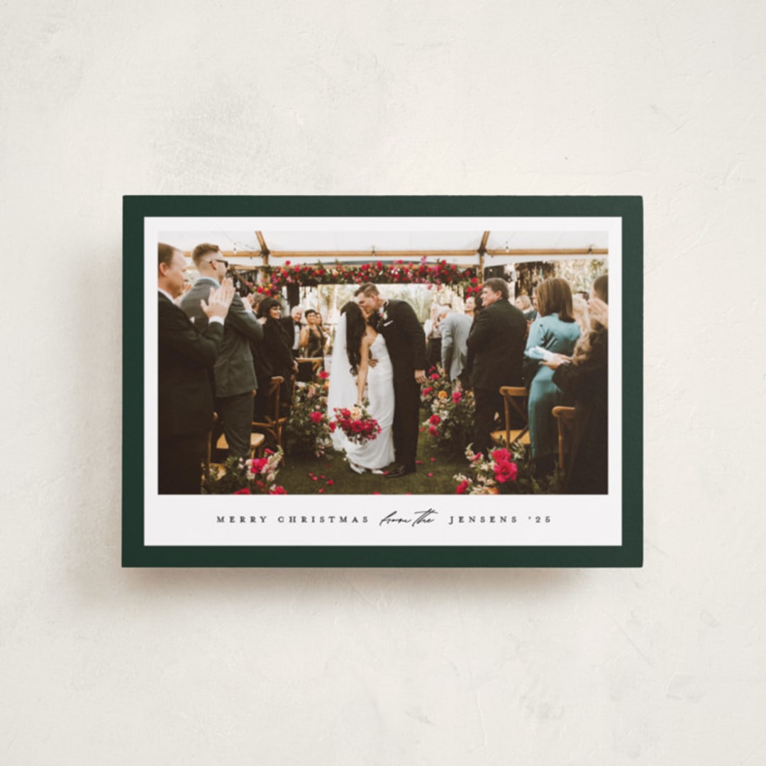 "Colored Edge" - Holiday Cards in Hunter by Jennifer Postorino - Front