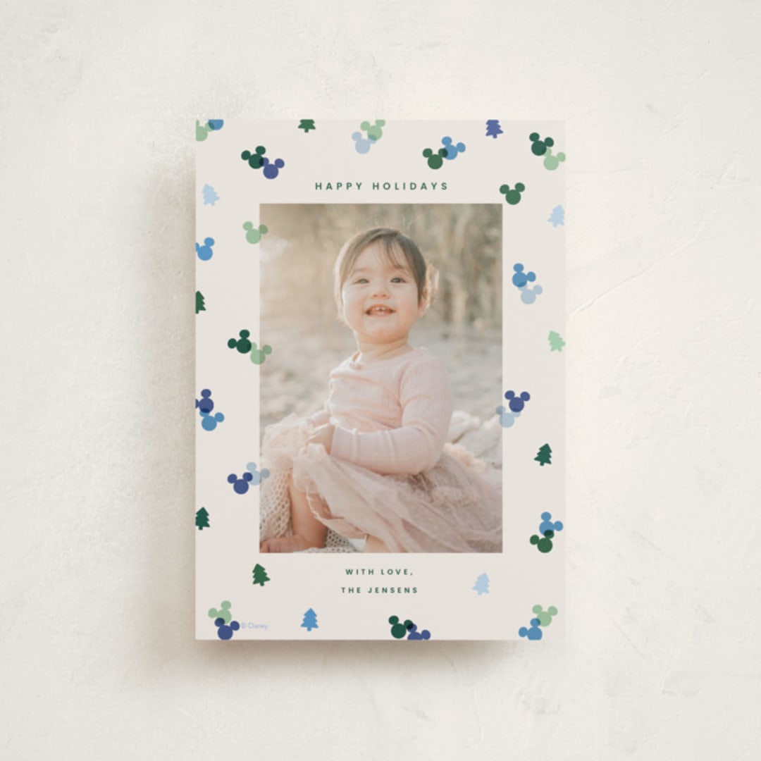 "Disney's Mickey Confetti" - Holiday Cards in Ice by Ellen Schlegelmilch - Front