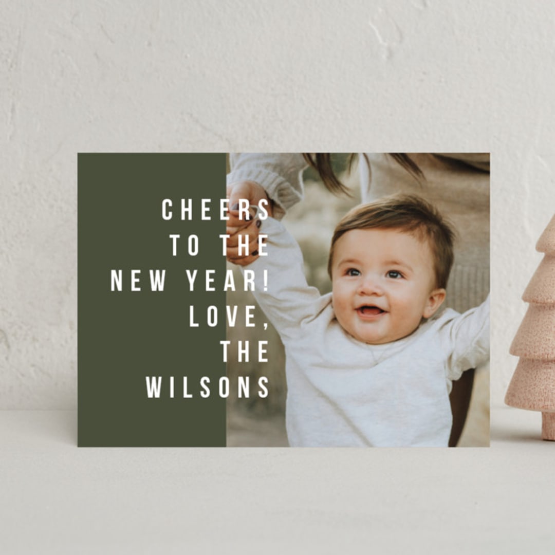 "Bold & Merry" - Holiday Cards in Pine by Jula Paper Co. - Front