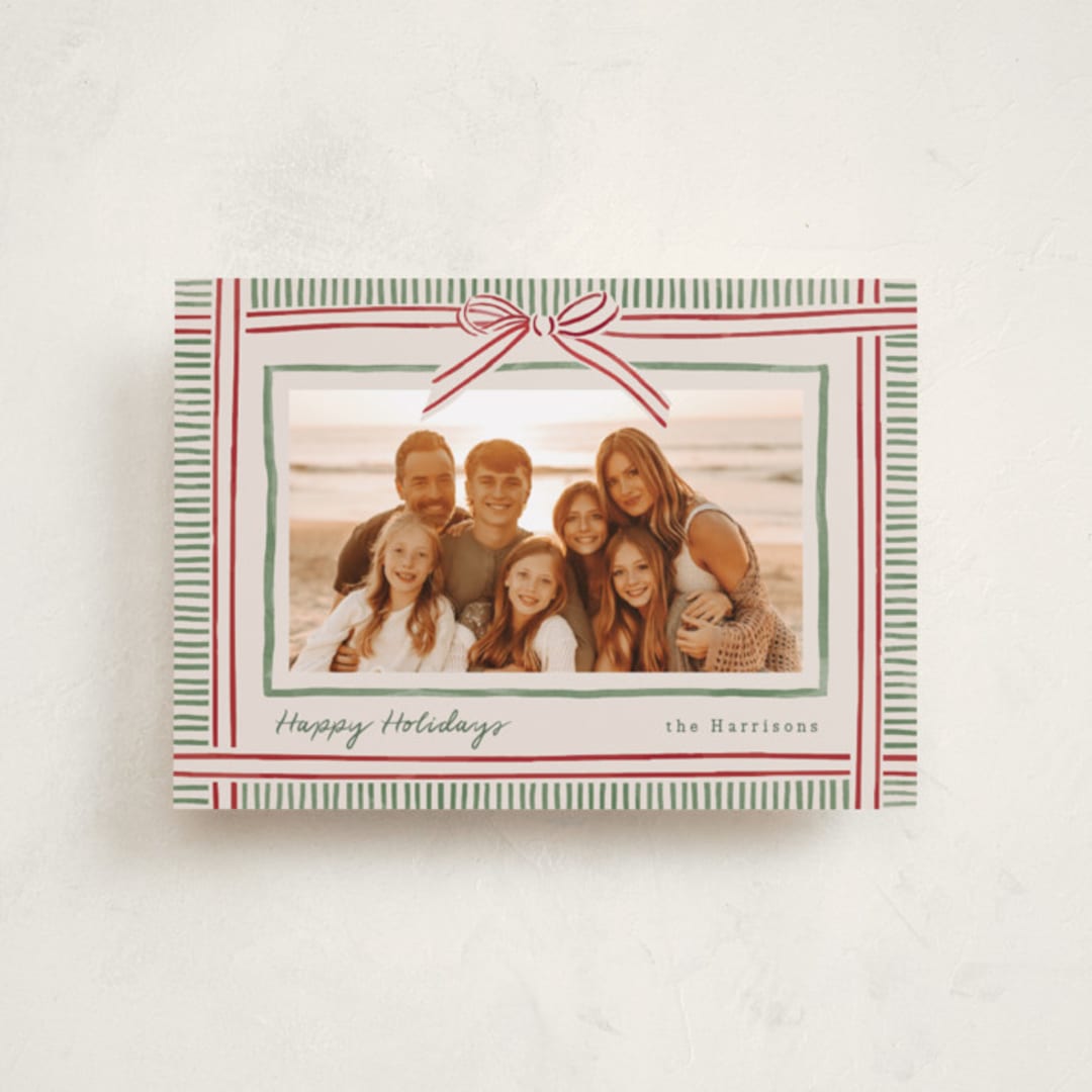 "Holiday Wrap" - Holiday Cards in Moss by Chris Griffith - Front