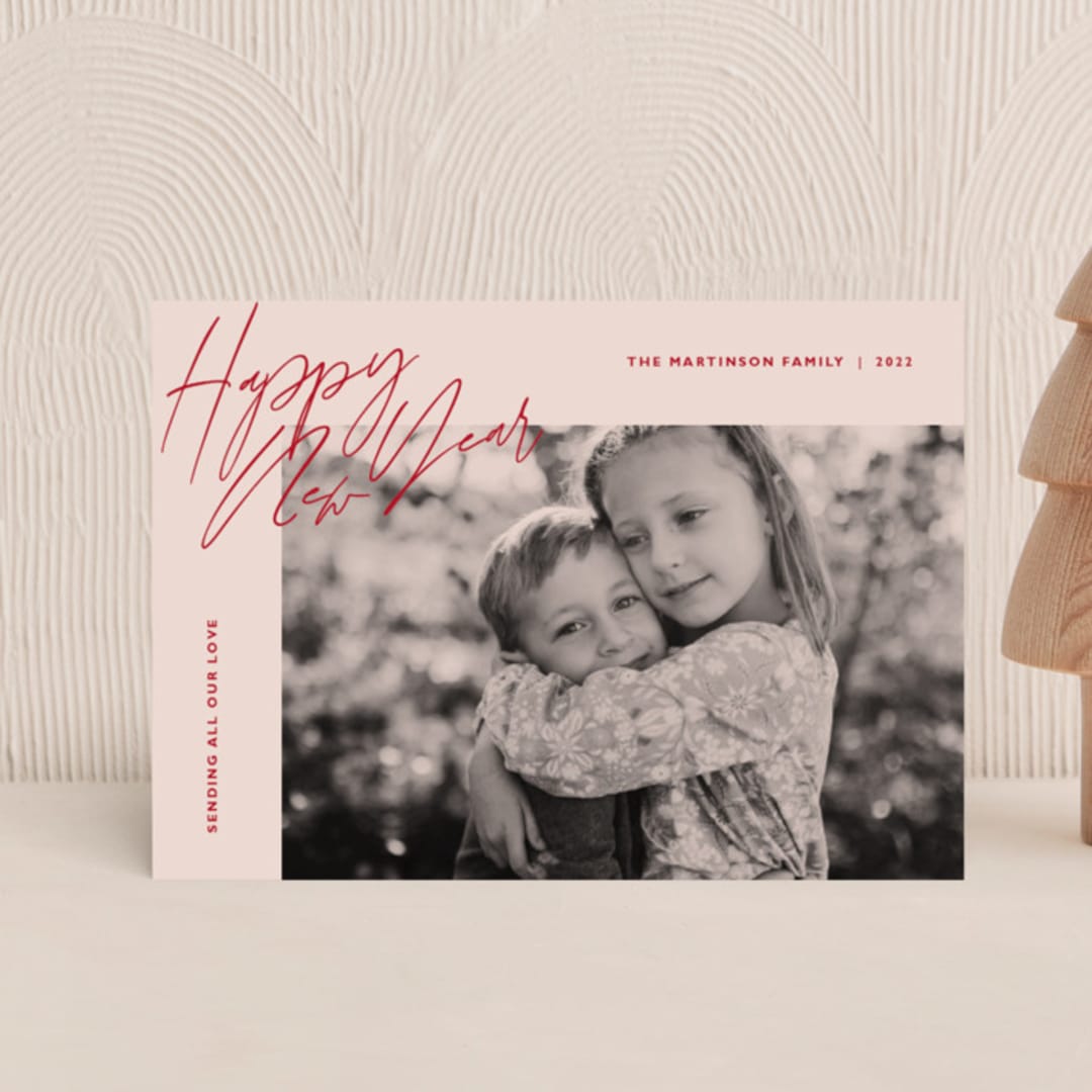 "overlaid" - Holiday Cards in Crimson by Lindsay Stetson Thompson - Front