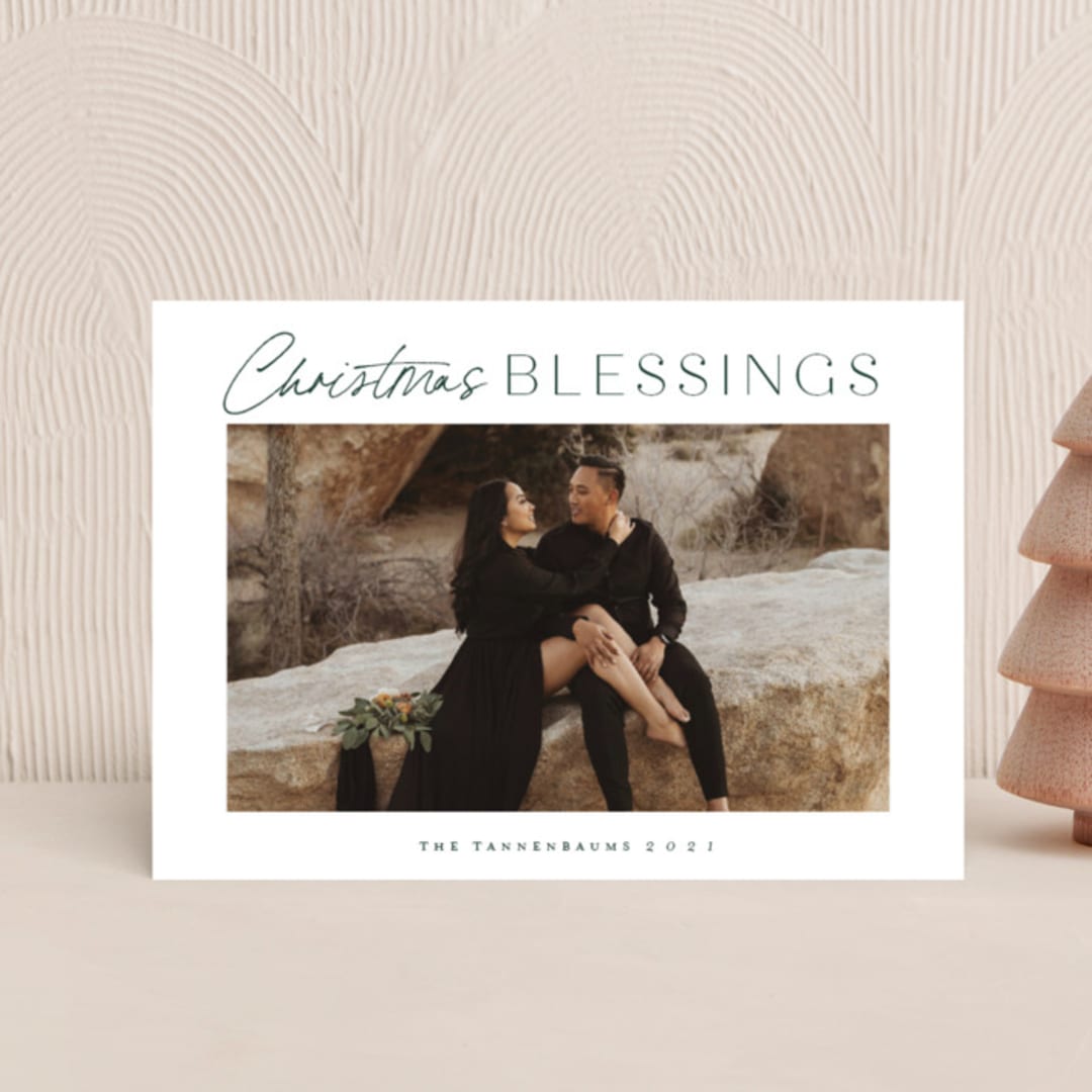 "In abundance" - Holiday Cards in Evergreen by Stacey Meacham - Front