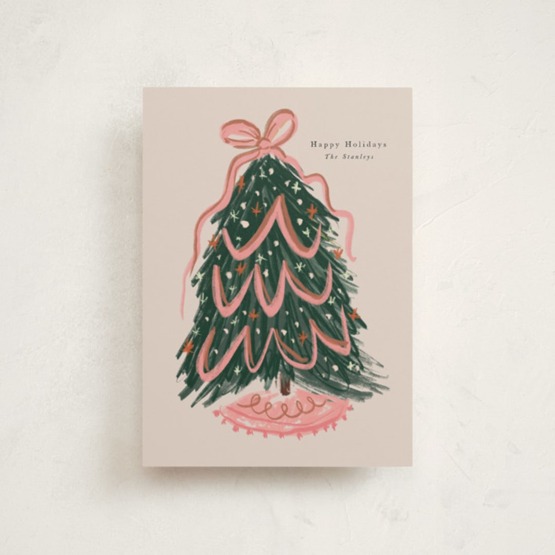 "merry christmas tree" - Holiday Cards in Winter Rose by Lori Wemple - Front