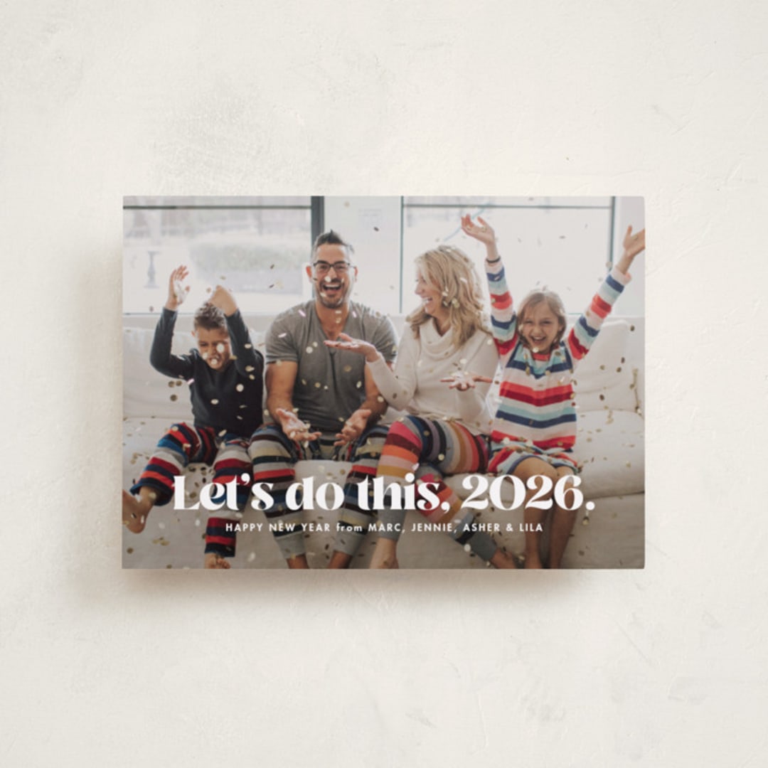 "Let's do this" - Holiday Cards in Snow by Lea Delaveris - Front